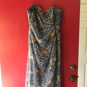 Full length cheetah print dress with flowers